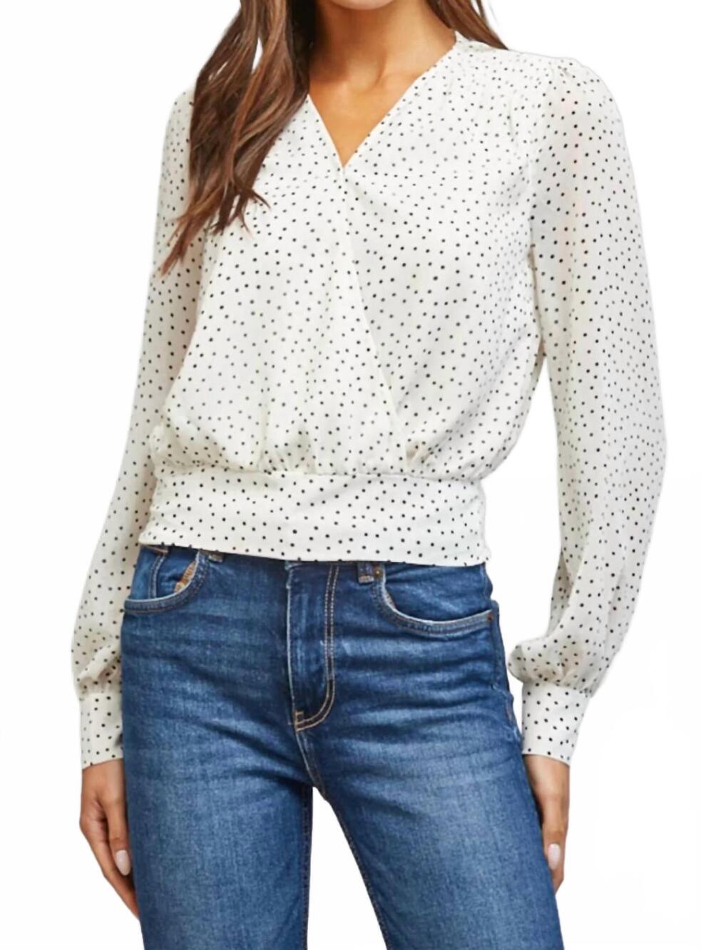 NEW FATE polka dot blouse in white